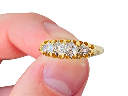 Antique 18ct Gold Five-Stone Diamond Ring
