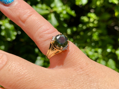 9ct Gold Tourmaline & Diamond Ring