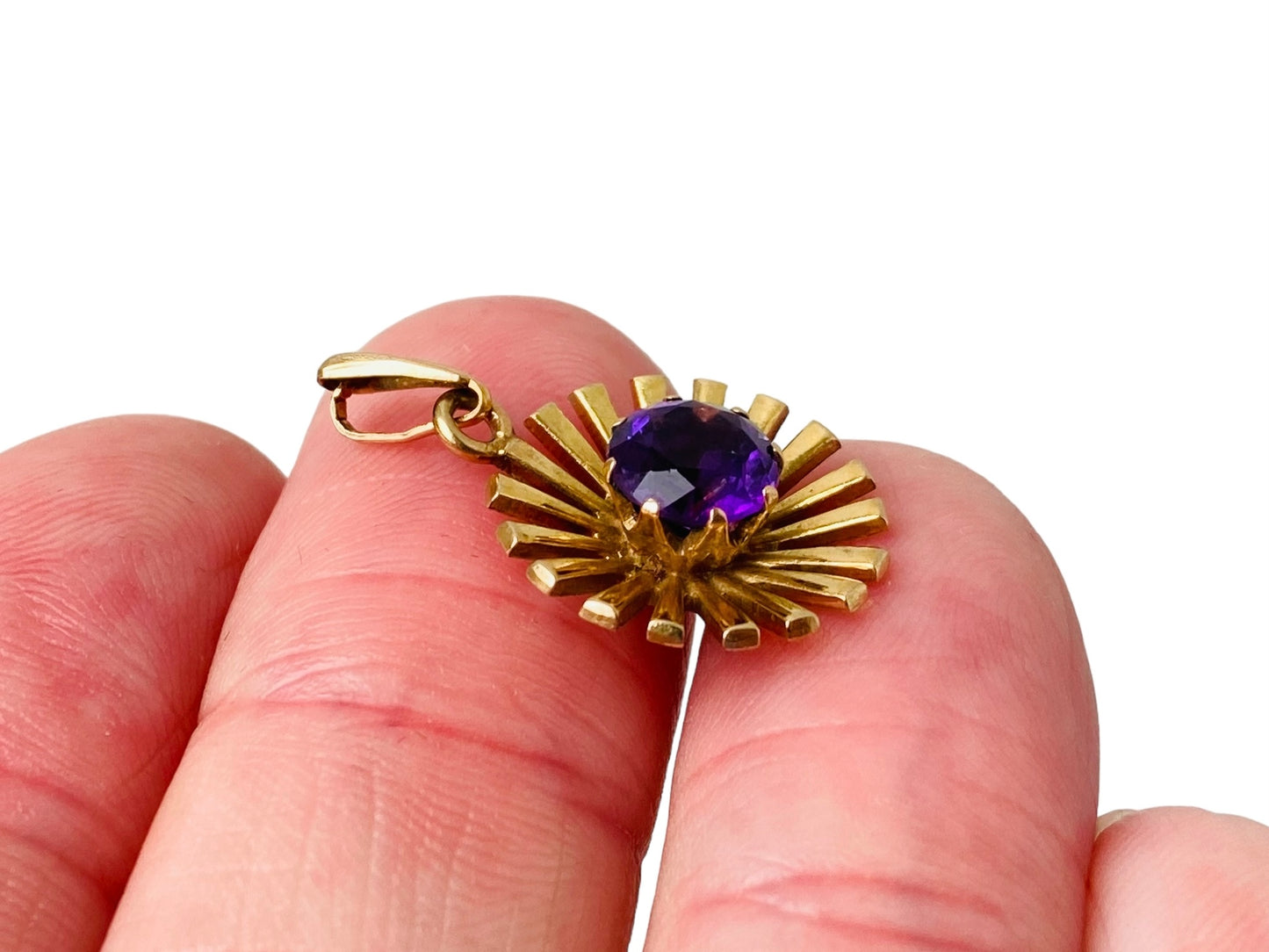 Vintage 9ct Gold Amethyst Pendant