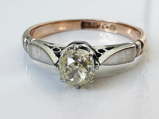Antique 18ct Gold Old-Cut Diamond Solitaire Ring