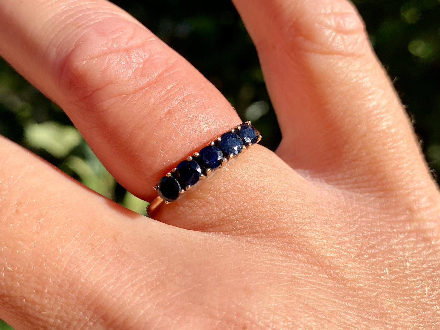 Vintage 9ct Gold Sapphire Stacking Ring