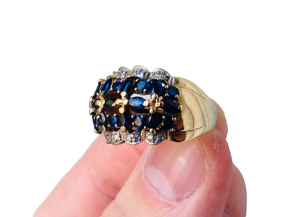 9ct Gold Sapphire & Diamond Ring