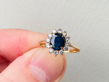 14ct Gold Sapphire & Diamond Ring