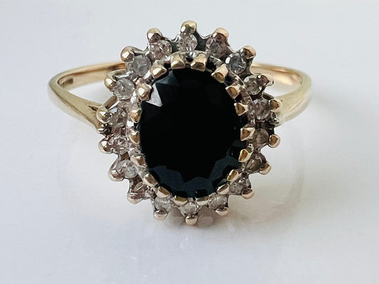 9ct Gold Sapphire & Diamond Ring