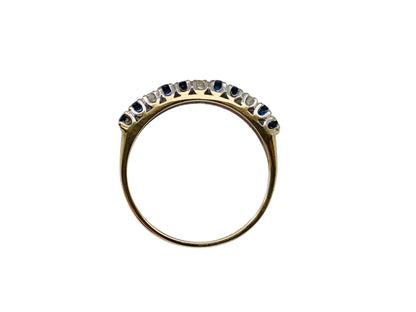 Vintage 9ct Gold Sapphire & Diamond Ring