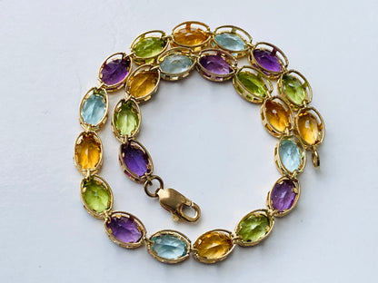 9ct Gold Multi Gemstone Bracelet