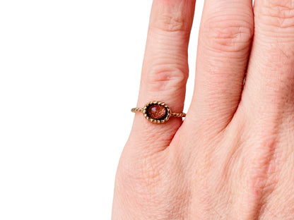 Vintage 9ct Gold Goldstone Ring