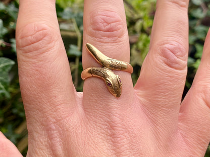 Vintage 9ct Gold Snake Ring