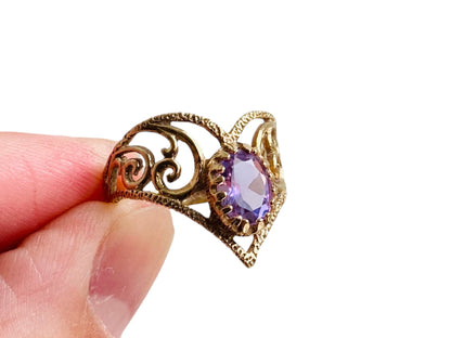 Vintage 9ct Gold Amethyst Ring