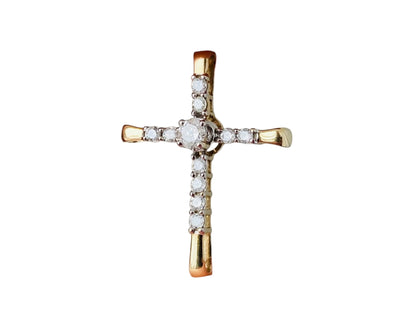 9ct Gold Diamond Cross Pendant