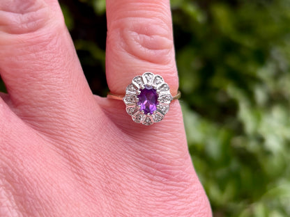 Vintage 9ct Gold Amethyst Ring