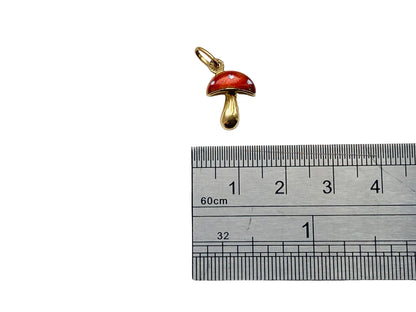 18ct Gold Enamel Mushroom Toadstool  Pendant Or Charm