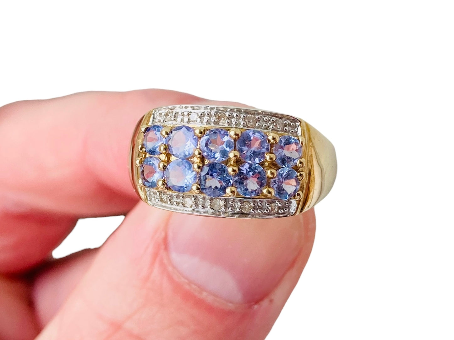9ct Gold Tanzanite & Diamond Ring