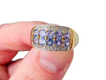 9ct Gold Tanzanite & Diamond Ring