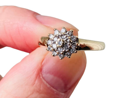 9ct Gold Diamond Cluster Ring