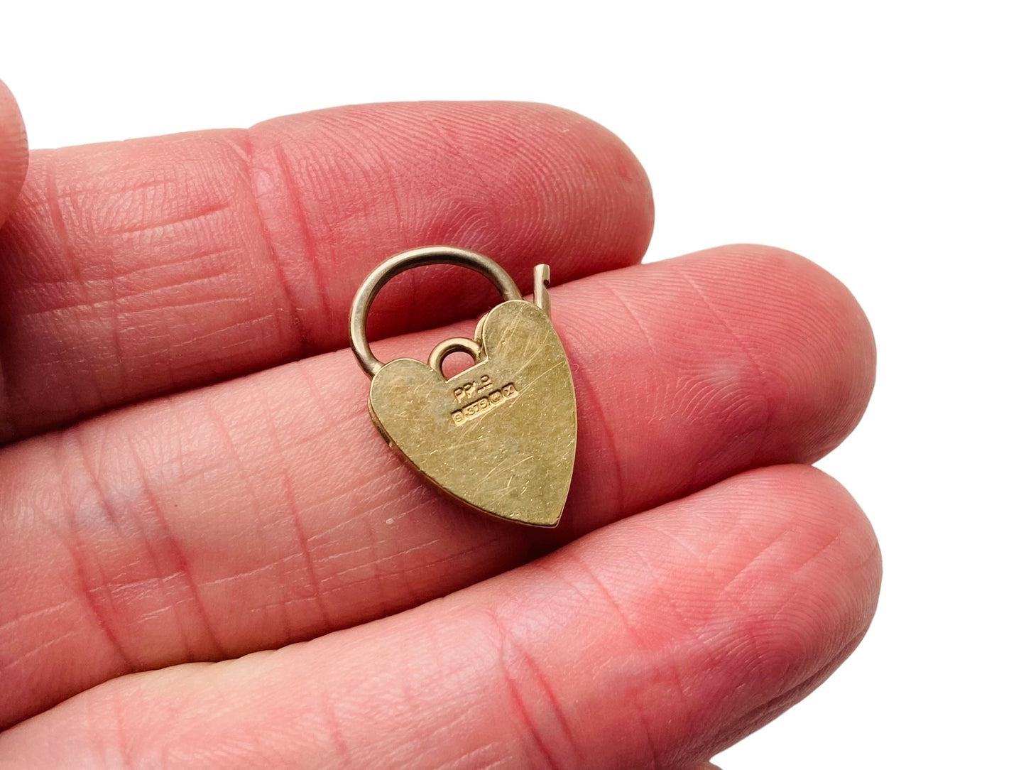 Vintage 9ct Gold Heart Padlock Clasp