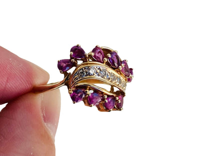 14ct Gold Ruby & Diamond Ring