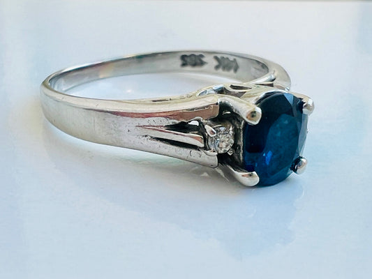 14ct Gold Sapphire & Diamond Ring