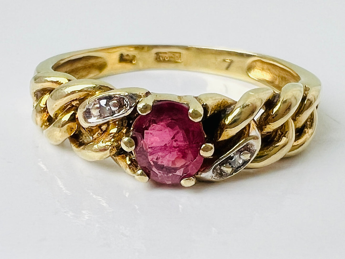 14ct Gold Ruby & Diamond Ring