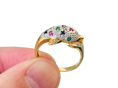 Vintage 18ct Gold Dolphin Ring