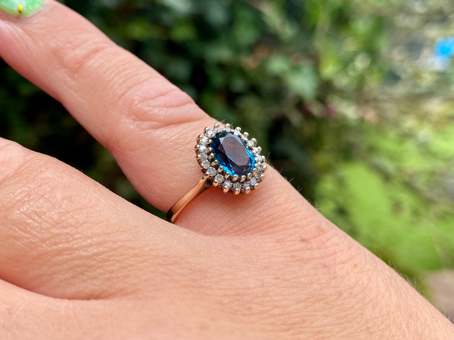 9ct Gold Topaz & Diamond Ring