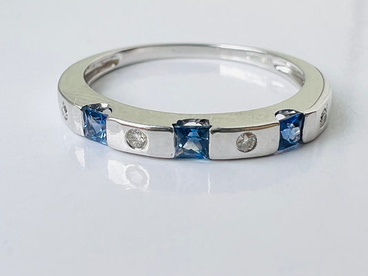 9ct Gold Sapphire & Diamond Ring