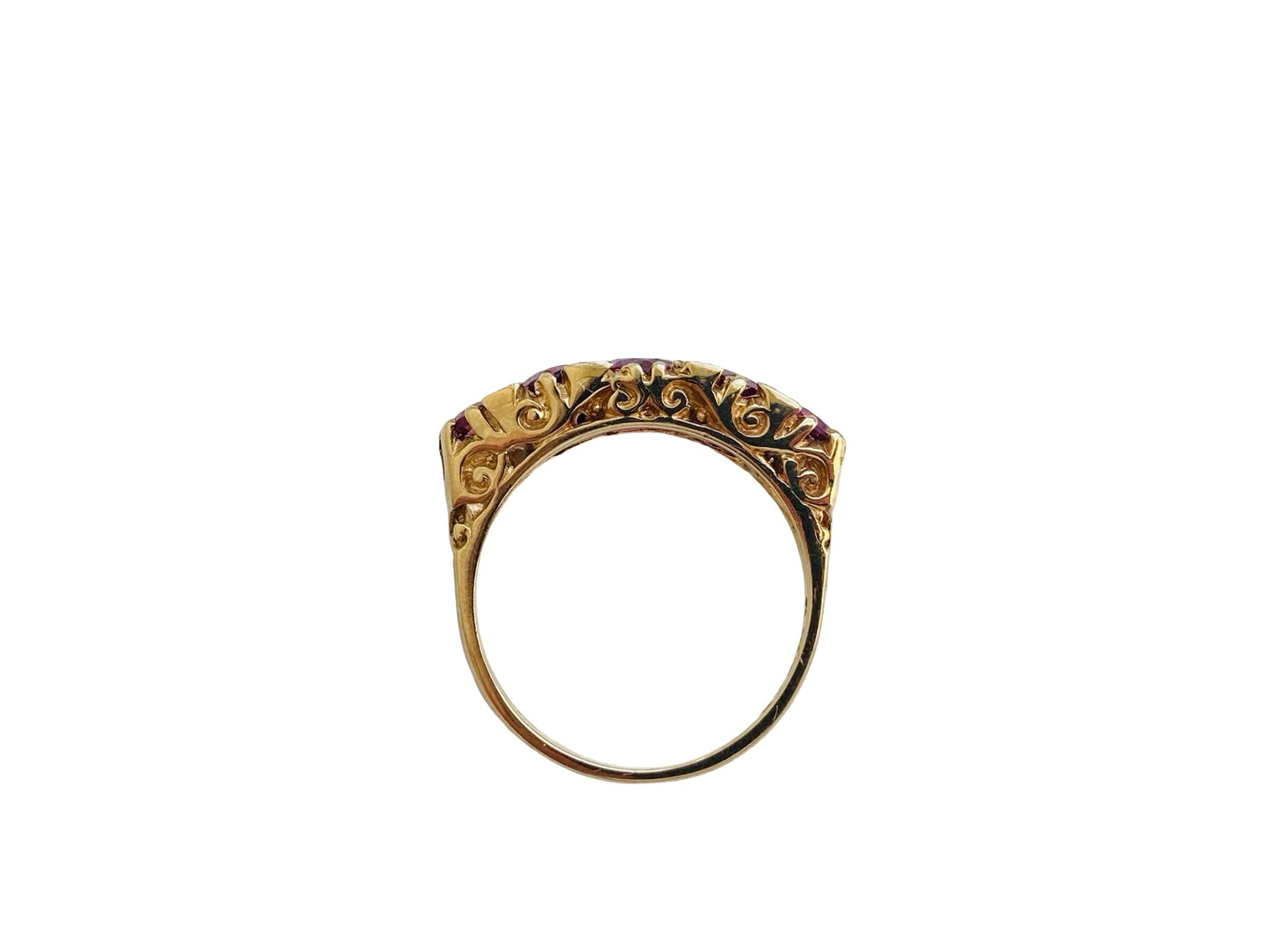 Vintage 9ct Gold Rhodolite Garnet & Diamond Ring