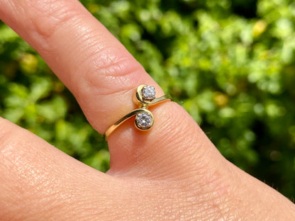 Vintage 18ct Gold Two-Stone Toi Et Moi Diamond Ring