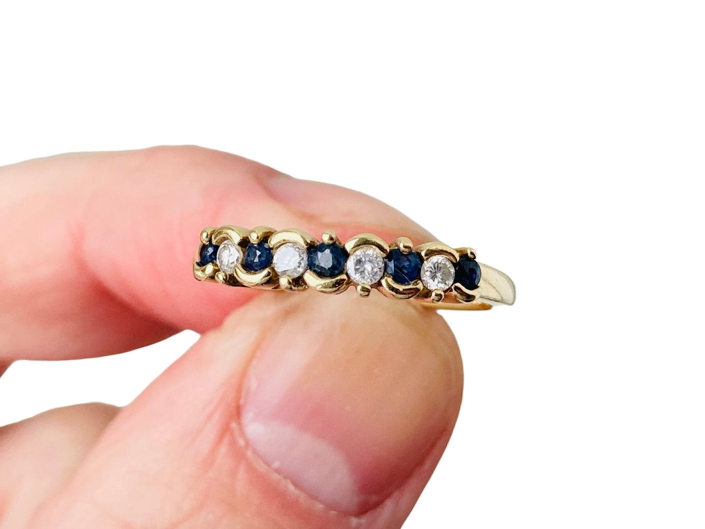 Vintage 9ct Gold Sapphire & Diamond Ring