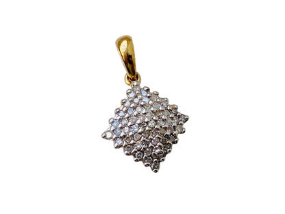 9ct Gold Diamond Cluster Pendant