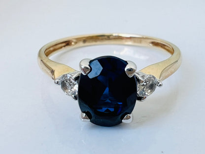 9ct Gold Synthetic Sapphire Ring