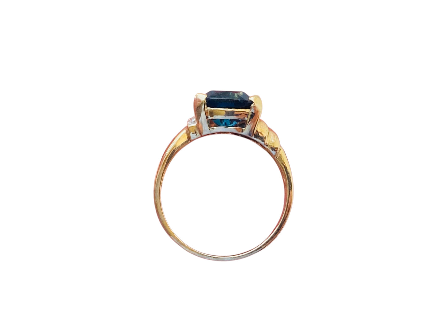 9ct Gold Topaz & Diamond Ring