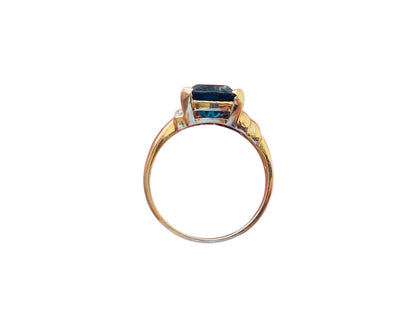 9ct Gold Topaz & Diamond Ring