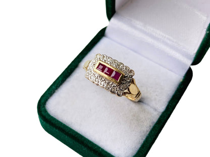 9ct Gold Ruby & Diamond Ring