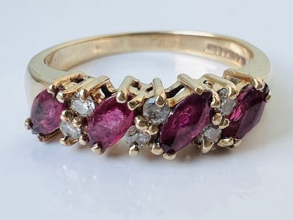 Vintage 9ct Gold Ruby & Diamond Ring