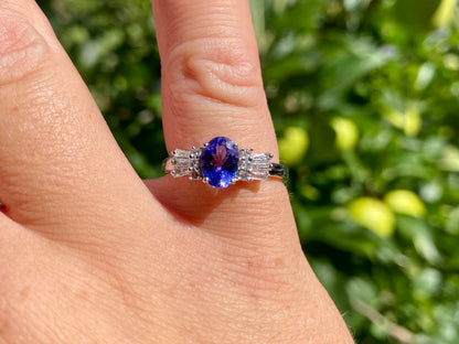 14ct Gold Tanzanite & Diamond Ring