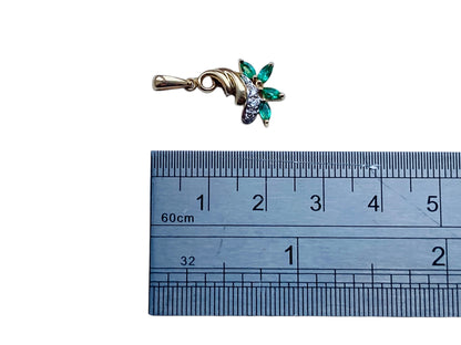 14ct Gold Emerald & Diamond Pendant