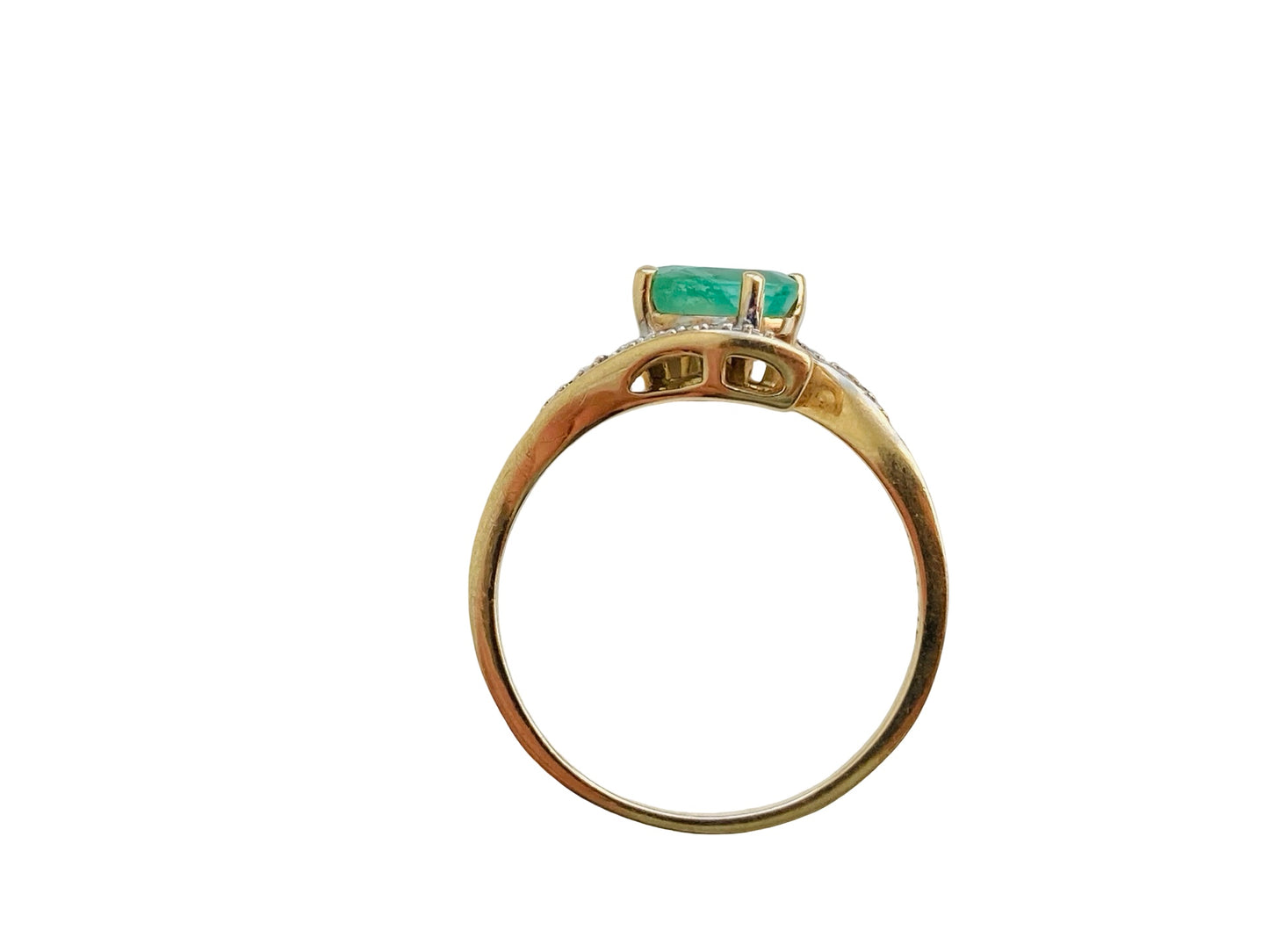 9ct Gold Emerald & Diamond Ring
