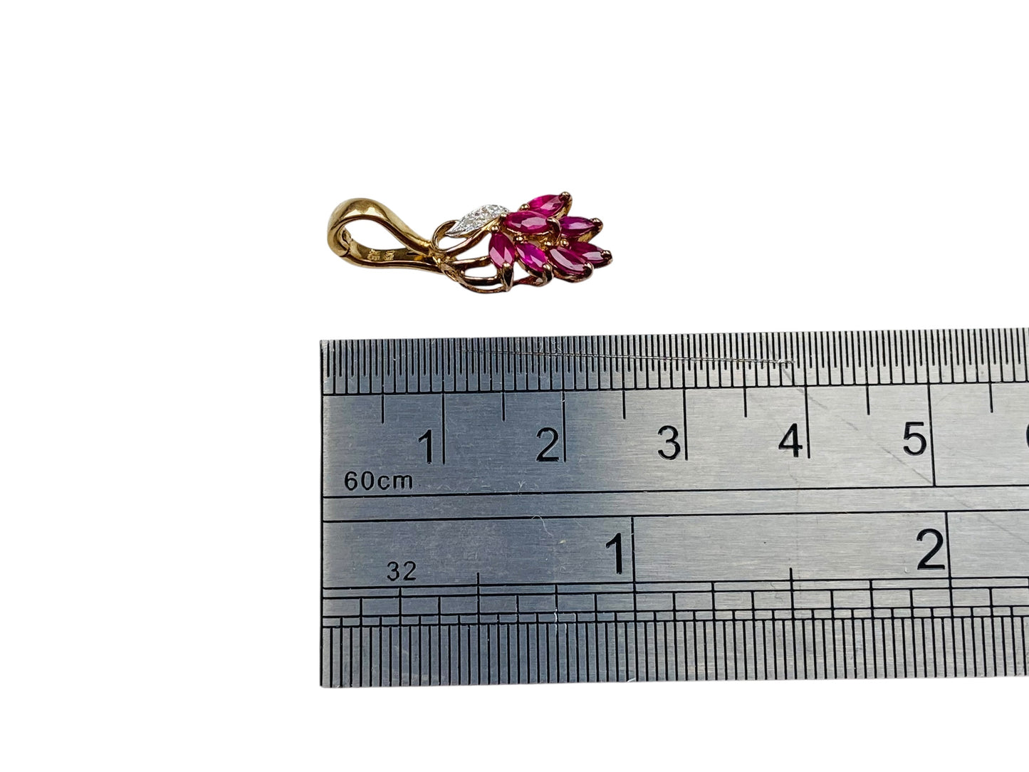 9ct Gold Ruby & Diamond Pendant