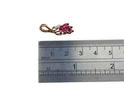 9ct Gold Ruby & Diamond Pendant