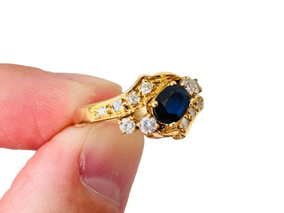 18ct Gold Sapphire & Diamond Ring