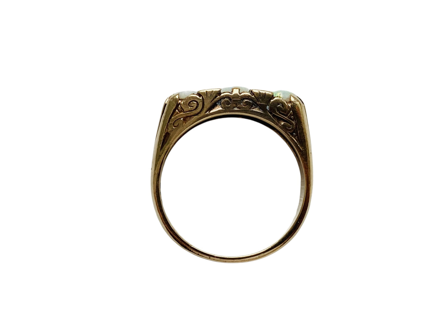 Vintage 9ct Gold Opal & Diamond Ring