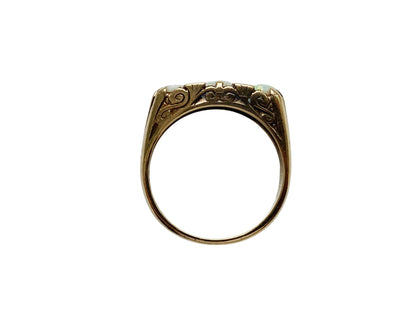 Vintage 9ct Gold Opal & Diamond Ring