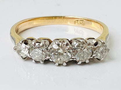 Antique 18ct Gold Five-Stone Diamond Ring