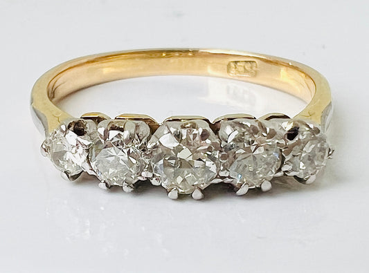 Antique 18ct Gold Five-Stone Diamond Ring