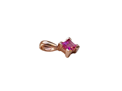 9ct Rose Gold Pink Sapphire Pendant