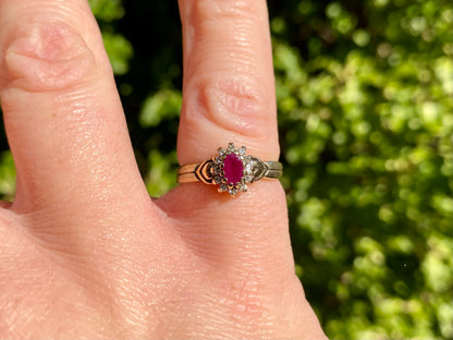 9ct Gold Ruby & Diamond Ring