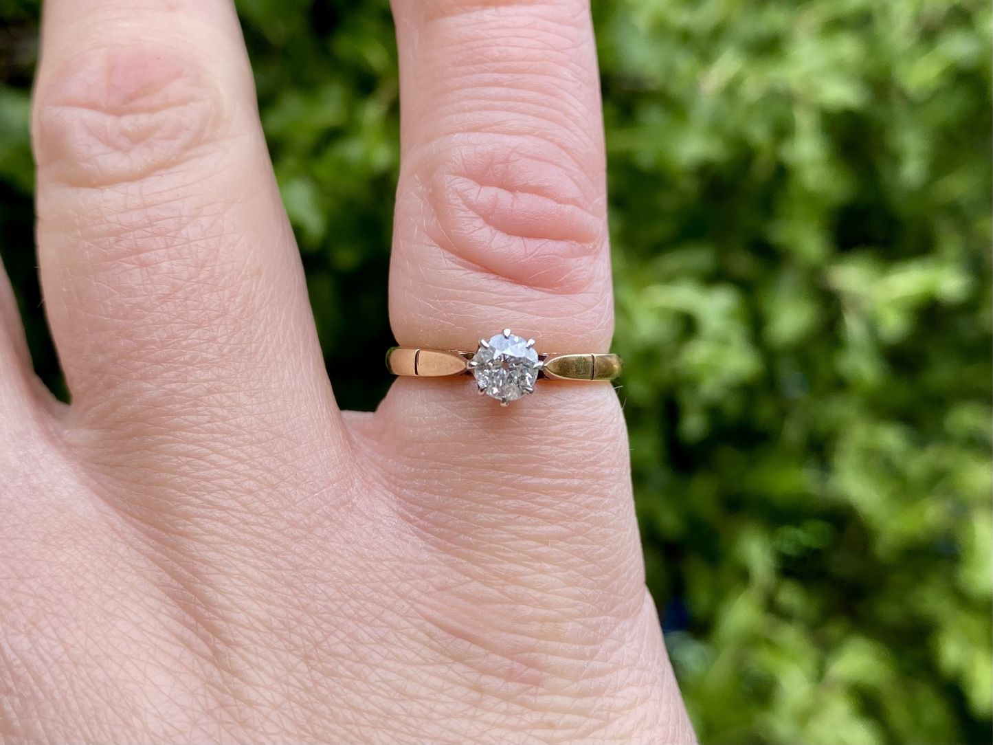 Antique 18ct Gold Old-Cut Diamond Solitaire Ring