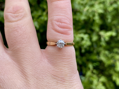 Antique 18ct Gold Old-Cut Diamond Solitaire Ring