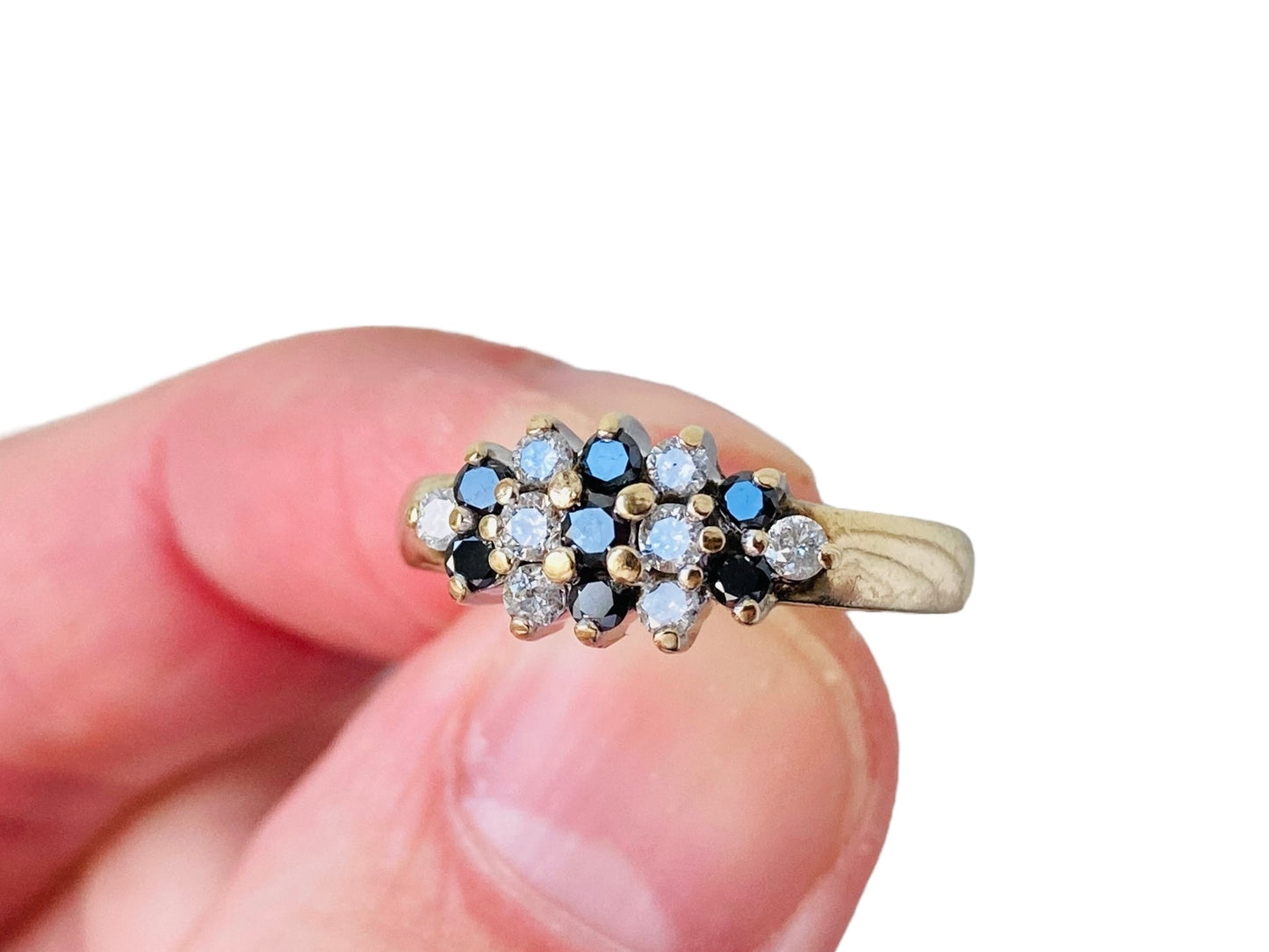 9ct Gold Black & White 0.50ct Diamond Ring